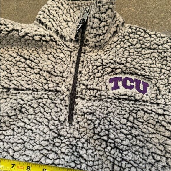 TCU Texas CHristian University Fleece Pullover Size XS Unisex Non Smoking - Picture 7 of 15